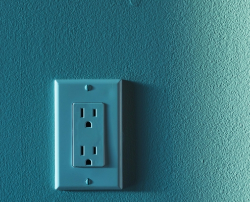GFCI outlet with test and reset buttons -- Green Door Home Inspections